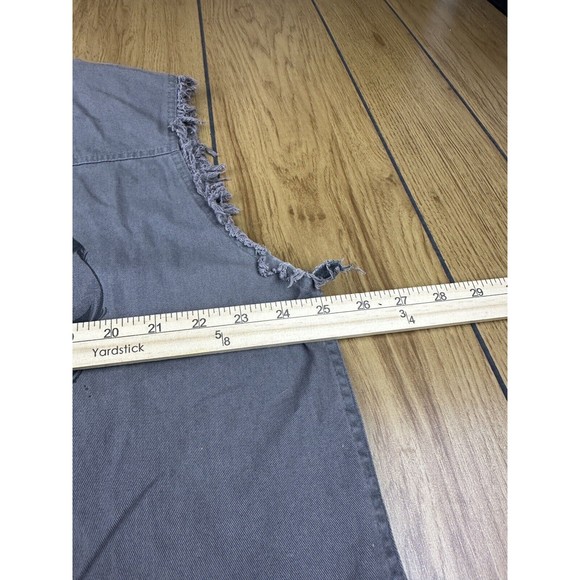 POW MIA Big Rig Truck Mens Shirt L Gray Raw Edges Sleeveless Front Buttons - Picture 6 of 16